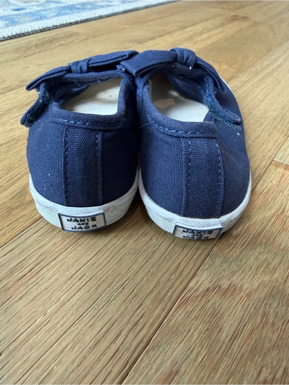 Janie and Jack Navy Canvas Bow Slip-On Girls Shoes